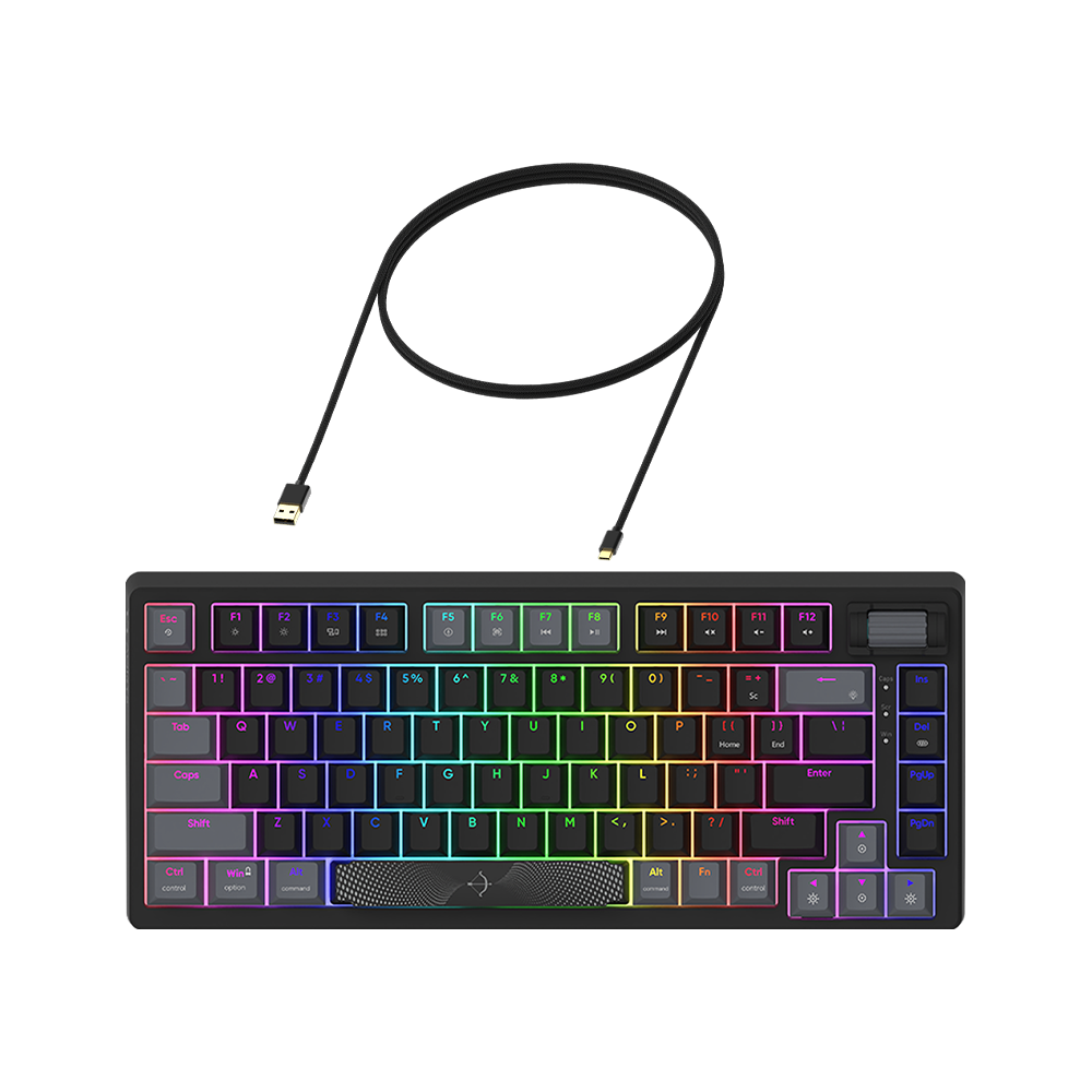 AQIRYS Klawiatura mechaniczna 75%/81 klawiszy przewodowa ADARA MINI LE black/grey