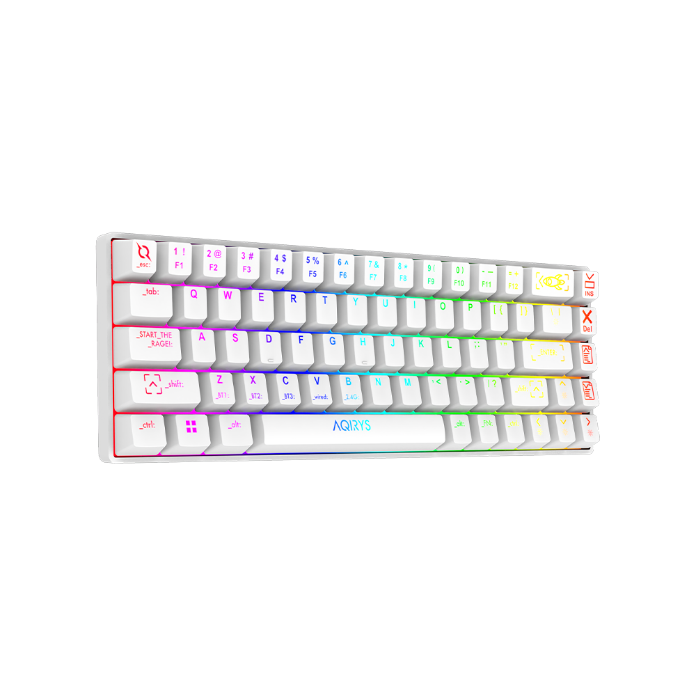 AQIRYS Klawiatura mechaniczna 65%/68 klawiszy Dual Mode: Wirelles&BT+Wired MIRA white