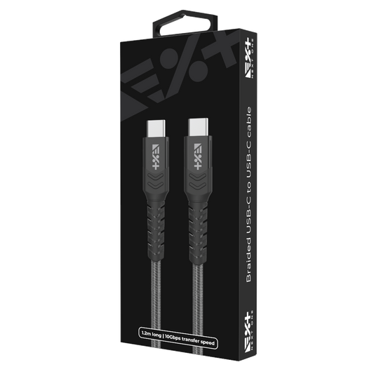 NEXT ONE Kabel Braided USB-C / USB-C 1,2 m space gray