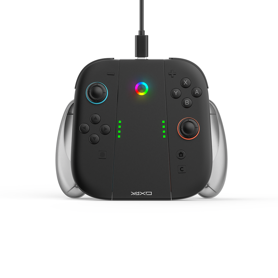 YAXO Uchwyt do Joy-Con z funkcją ładowania CHARGE GRIP SET do NS2 Techno Black