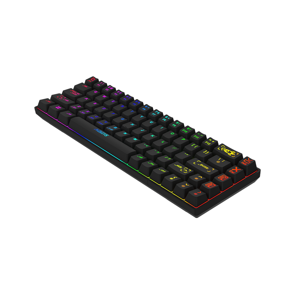 AQIRYS Klawiatura mechaniczna 65%/68 klawiszy Dual Mode: Wirelles&BT+Wired MIRA black