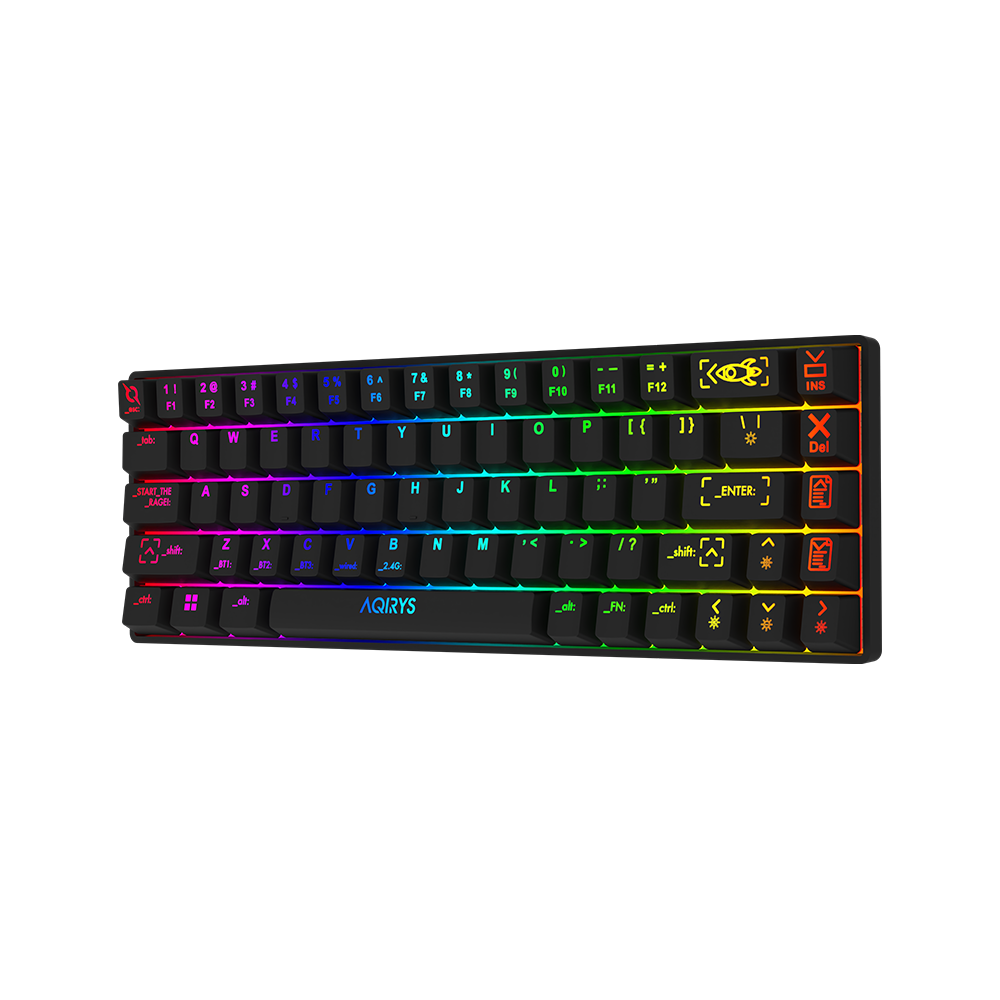 AQIRYS Klawiatura mechaniczna 65%/68 klawiszy Dual Mode: Wirelles&BT+Wired MIRA black