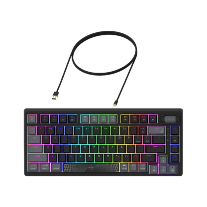 AQIRYS Klawiatura mechaniczna 75%/81 klawiszy przewodowa ADARA MINI LE black/grey