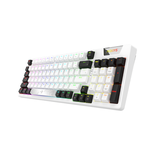 AQIRYS Klawiatura mechaniczna 96%/95 klawiszy przewodowa ADARA white/black