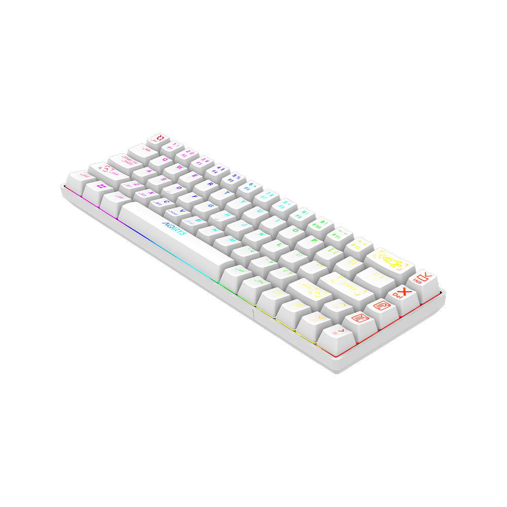 AQIRYS Klawiatura mechaniczna 65%/68 klawiszy Dual Mode: Wirelles&BT+Wired MIRA white
