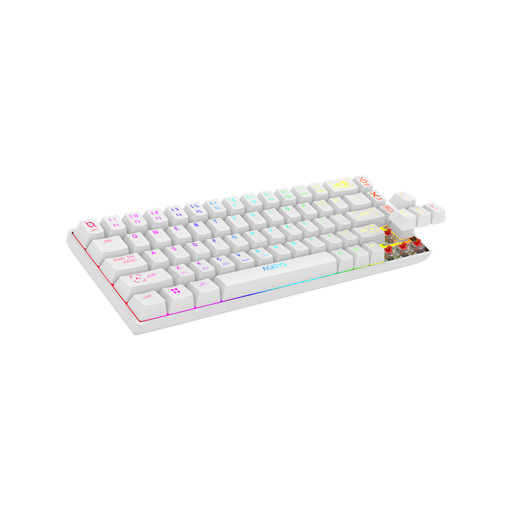 AQIRYS Klawiatura mechaniczna 65%/68 klawiszy Dual Mode: Wirelles&BT+Wired MIRA white