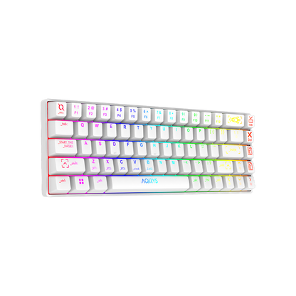 AQIRYS Klawiatura mechaniczna 65%/68 klawiszy Dual Mode: Wirelles&BT+Wired MIRA white