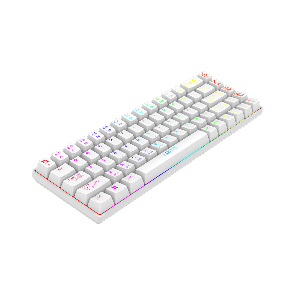 AQIRYS Klawiatura mechaniczna 65%/68 klawiszy Dual Mode: Wirelles&BT+Wired MIRA white