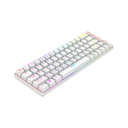 AQIRYS Klawiatura mechaniczna 65%/68 klawiszy Dual Mode: Wirelles&BT+Wired MIRA white