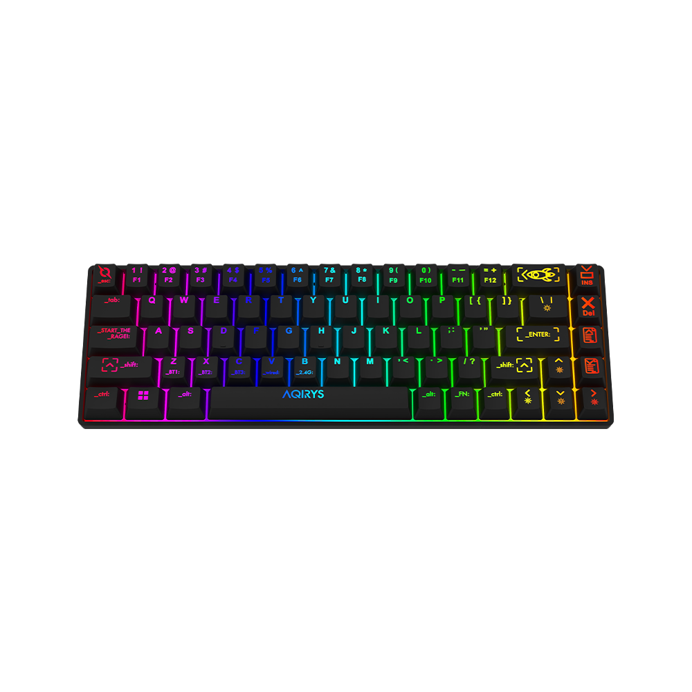 AQIRYS Klawiatura mechaniczna 65%/68 klawiszy Dual Mode: Wirelles&BT+Wired MIRA black