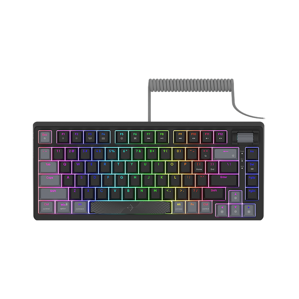 AQIRYS Klawiatura mechaniczna 75%/81 klawiszy przewodowa ADARA MINI black/grey