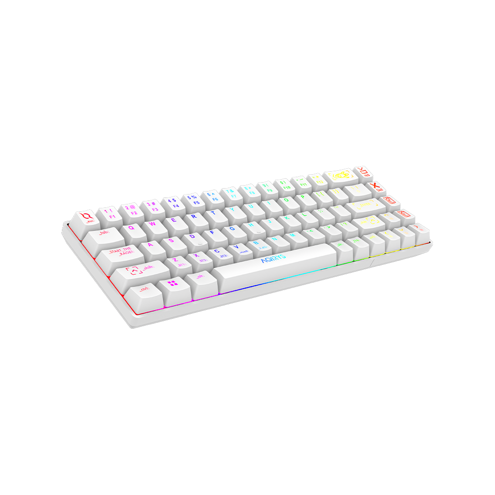 AQIRYS Klawiatura mechaniczna 65%/68 klawiszy Dual Mode: Wirelles&BT+Wired MIRA white