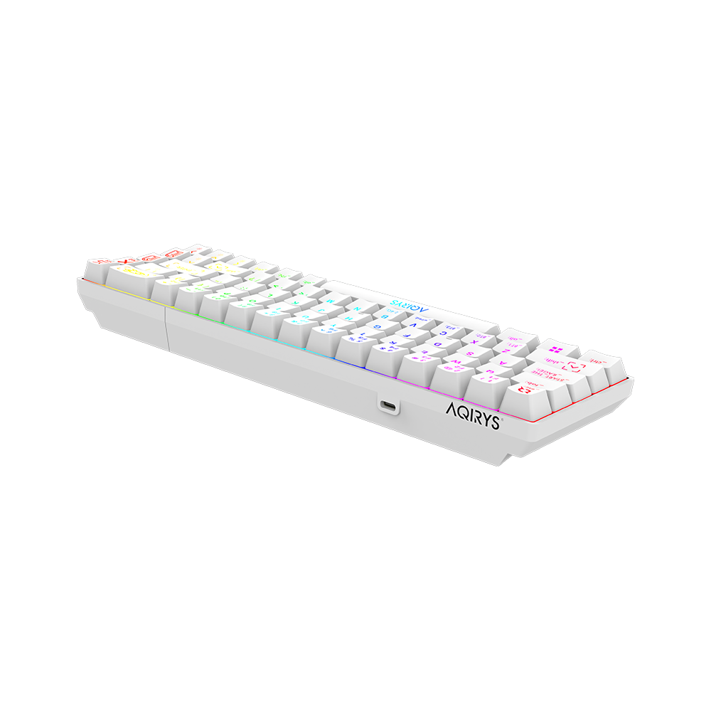 AQIRYS Klawiatura mechaniczna 65%/68 klawiszy Dual Mode: Wirelles&BT+Wired MIRA white