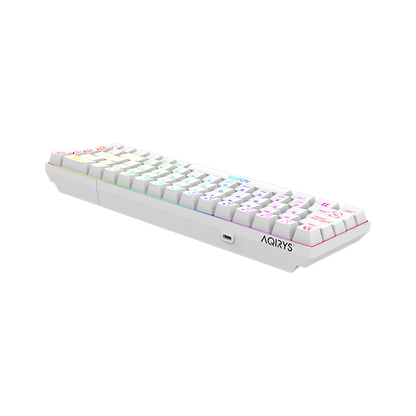 AQIRYS Klawiatura mechaniczna 65%/68 klawiszy Dual Mode: Wirelles&BT+Wired MIRA white