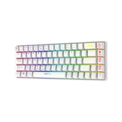 AQIRYS Klawiatura mechaniczna 65%/68 klawiszy Dual Mode: Wirelles&BT+Wired MIRA white