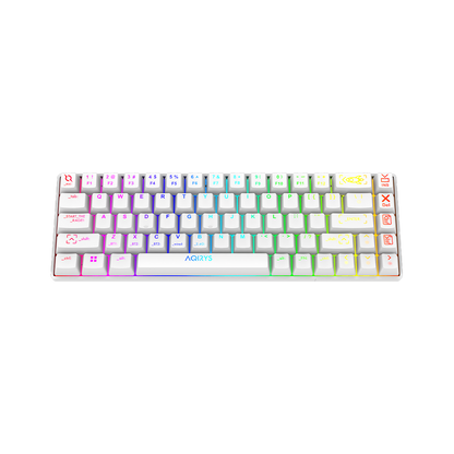 AQIRYS Klawiatura mechaniczna 65%/68 klawiszy Dual Mode: Wirelles&BT+Wired MIRA white