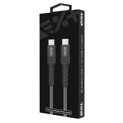 NEXT ONE Kabel Braided USB-C / USB-C 1,2 m space gray