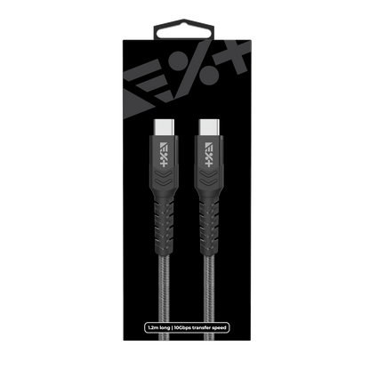 NEXT ONE Kabel Braided USB-C / USB-C 1,2 m space gray