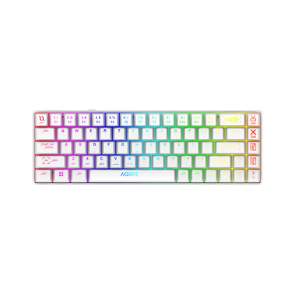 AQIRYS Klawiatura mechaniczna 65%/68 klawiszy Dual Mode: Wirelles&BT+Wired MIRA white