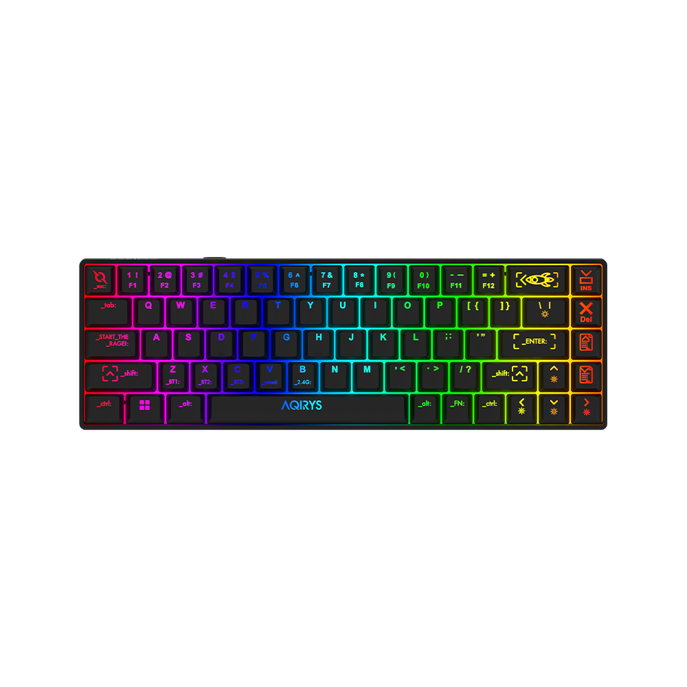 AQIRYS Klawiatura mechaniczna 65%/68 klawiszy Dual Mode: Wirelles&BT+Wired MIRA black