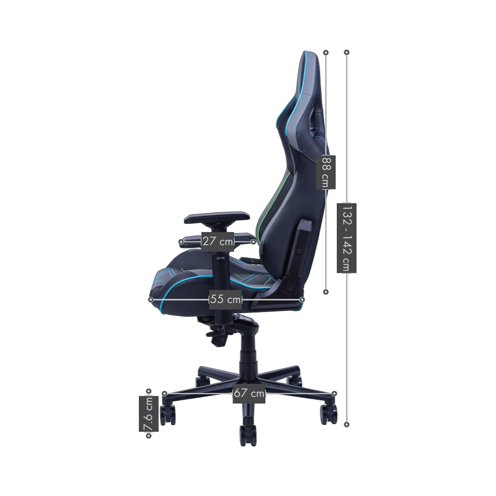 AQIRYS Fotel gamingowy HYPERION black/grey/blue
