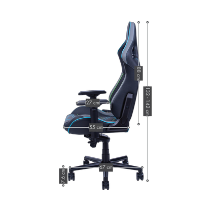 AQIRYS Fotel gamingowy HYPERION black/grey/blue