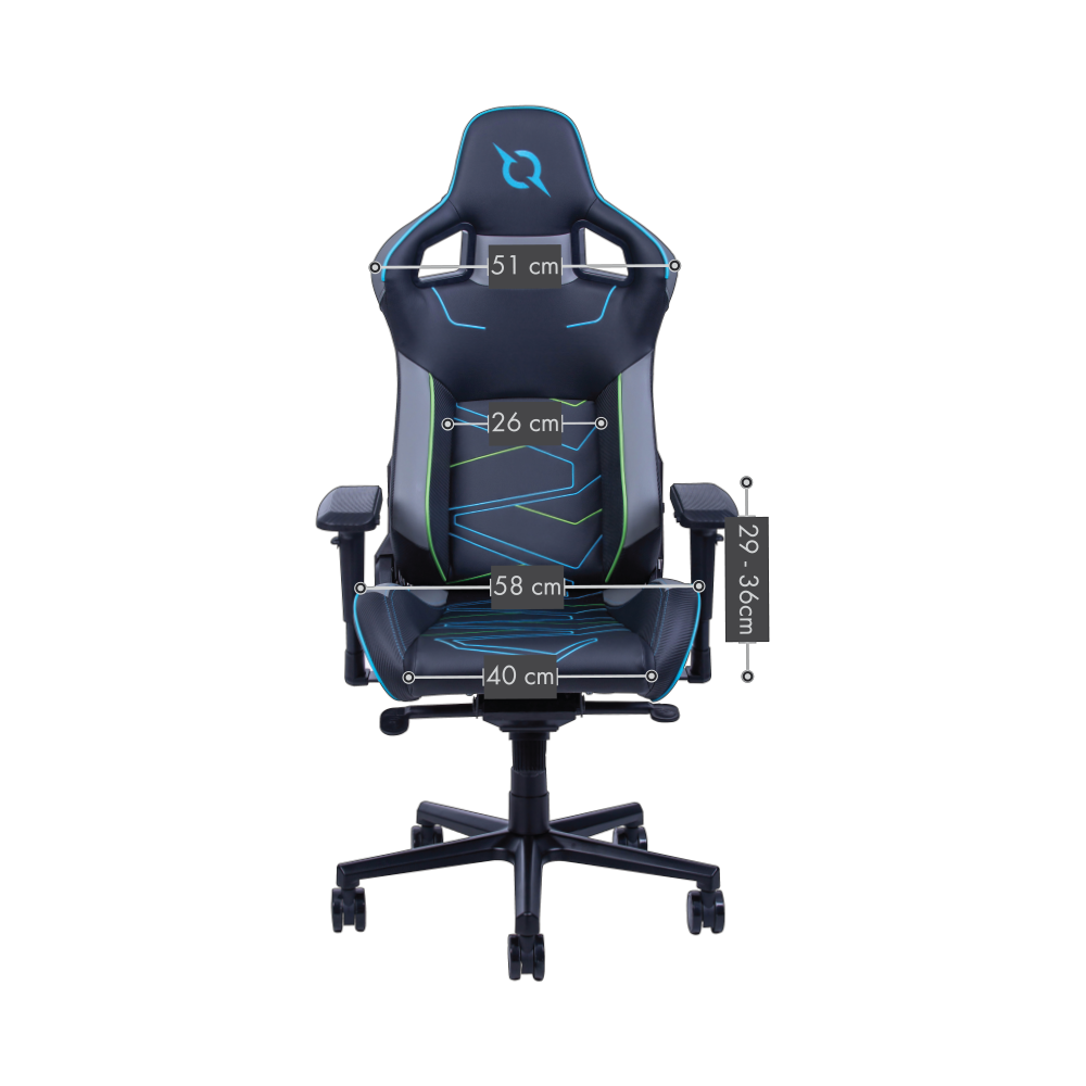 AQIRYS Fotel gamingowy HYPERION black/grey/blue