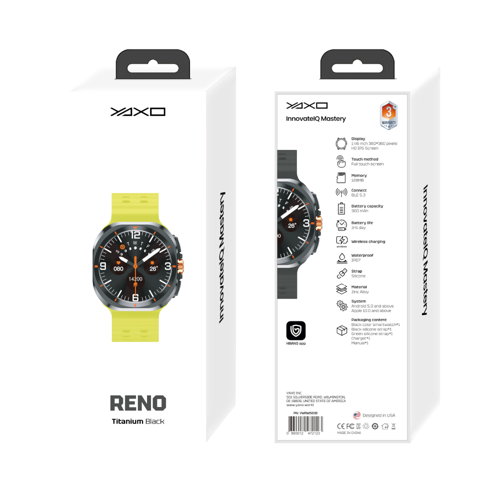 YAXO Smartwatch RENO Titanium Black
