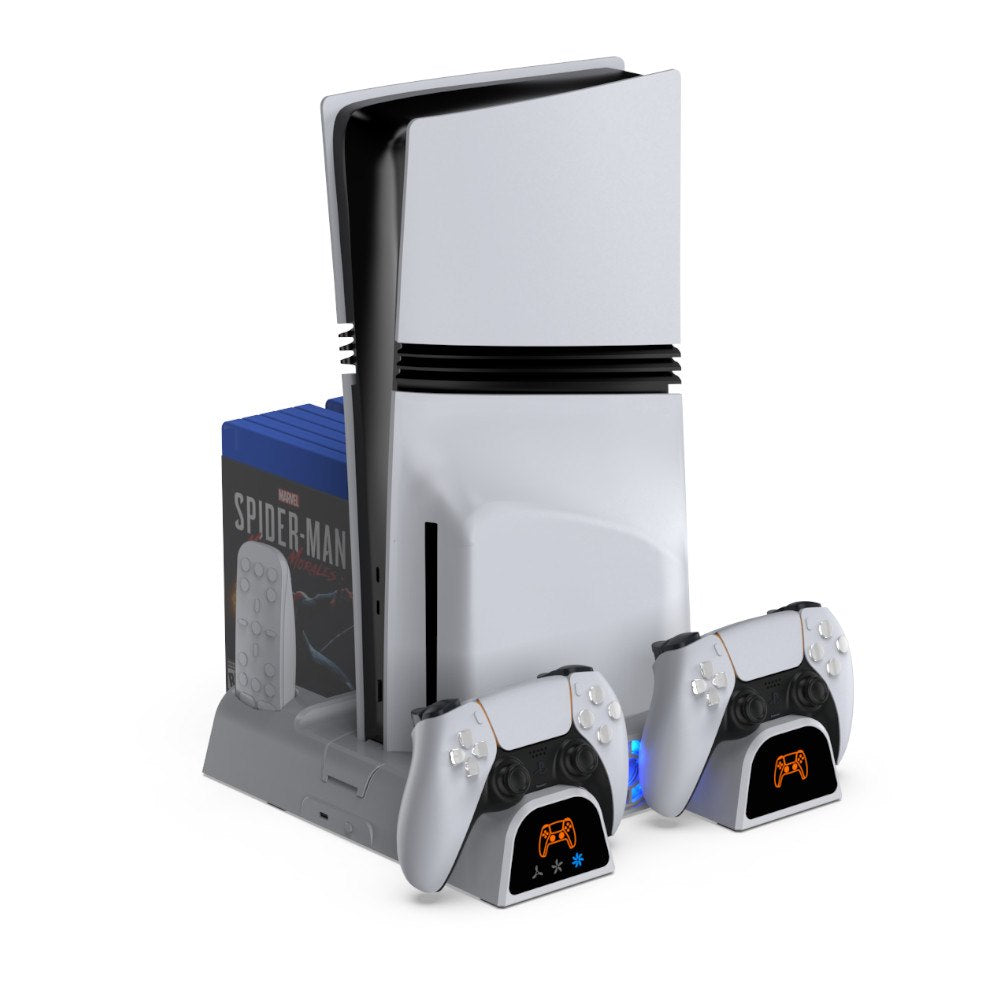 YAXO Podstawka chłodząca i ładująca ARCTIC BREEZE NE do PS5/PS5 Slim/PS5 Pro Alpine White