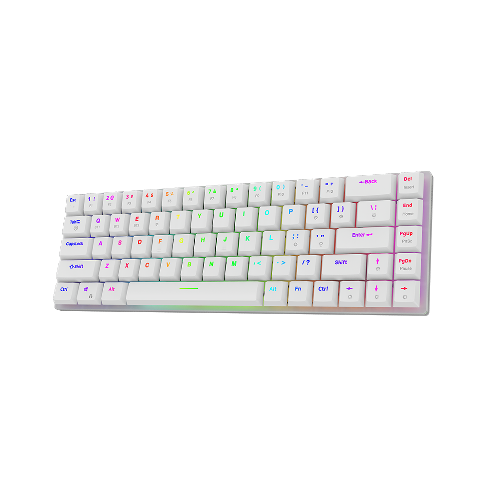 AQIRYS Klawiatura mechaniczna 65%/68 klawiszy Dual Mode: Wirelles&BT+Wired AGENA white