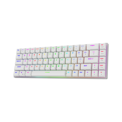 AQIRYS Klawiatura mechaniczna 65%/68 klawiszy Dual Mode: Wirelles&BT+Wired AGENA white