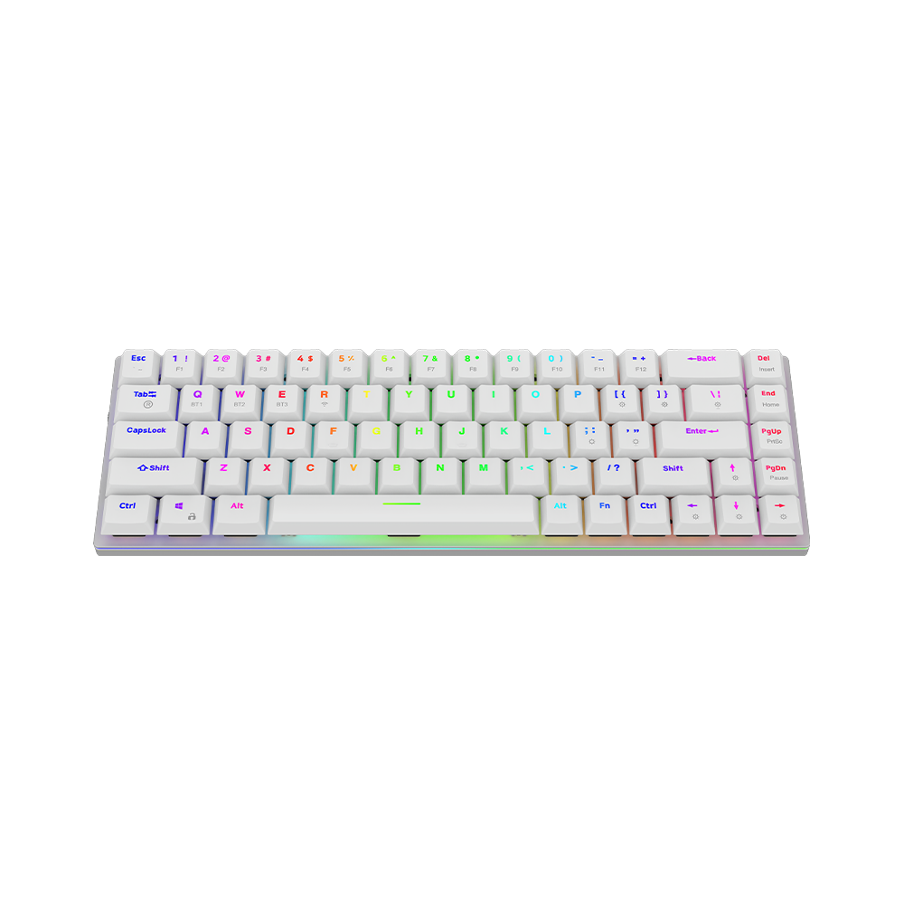AQIRYS Klawiatura mechaniczna 65%/68 klawiszy Dual Mode: Wirelles&BT+Wired AGENA white