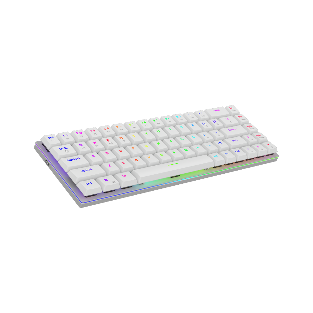 AQIRYS Klawiatura mechaniczna 65%/68 klawiszy Dual Mode: Wirelles&BT+Wired AGENA white