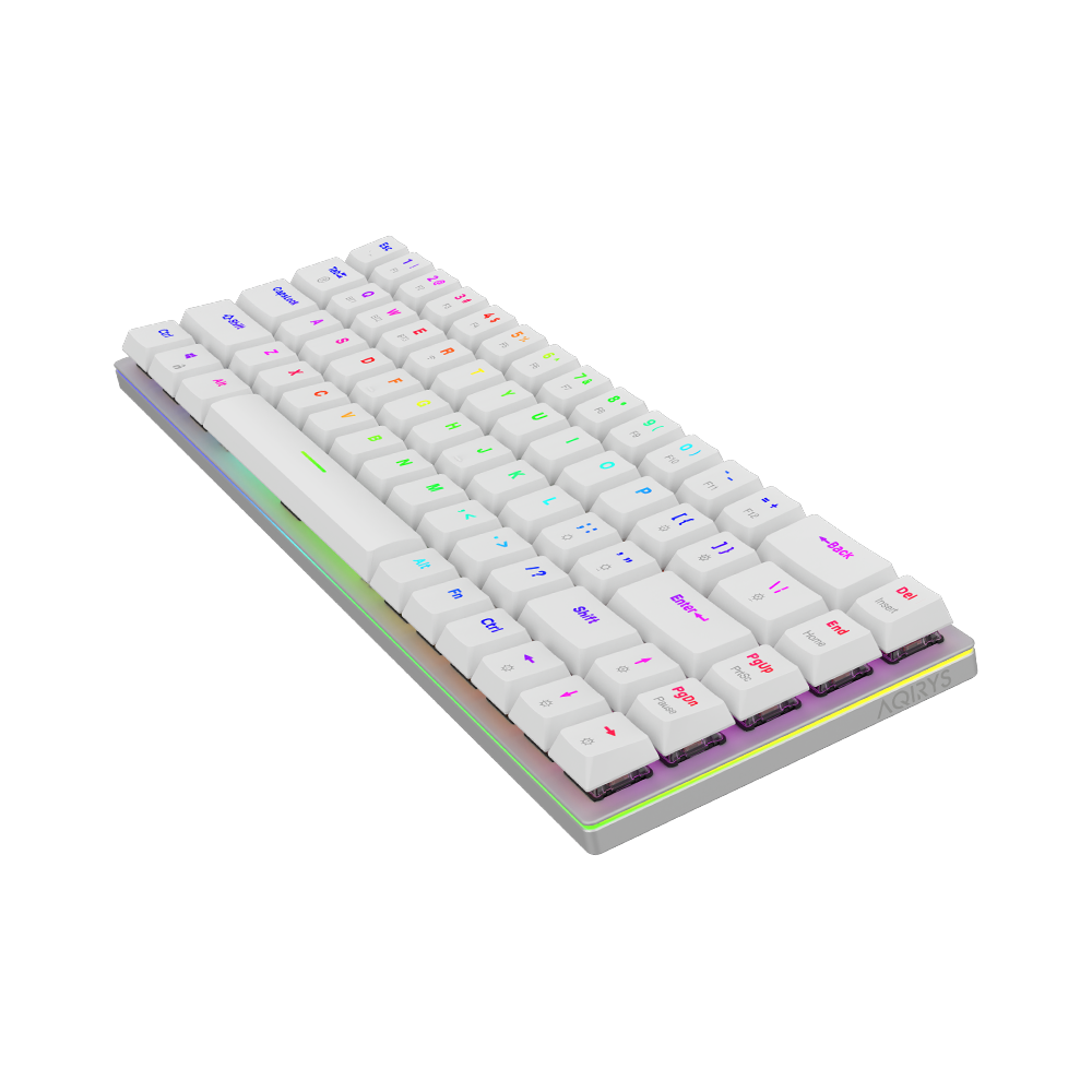 AQIRYS Klawiatura mechaniczna 65%/68 klawiszy Dual Mode: Wirelles&BT+Wired AGENA white
