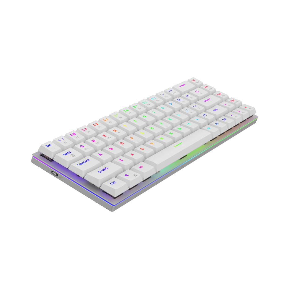 AQIRYS Klawiatura mechaniczna 65%/68 klawiszy Dual Mode: Wirelles&BT+Wired AGENA white