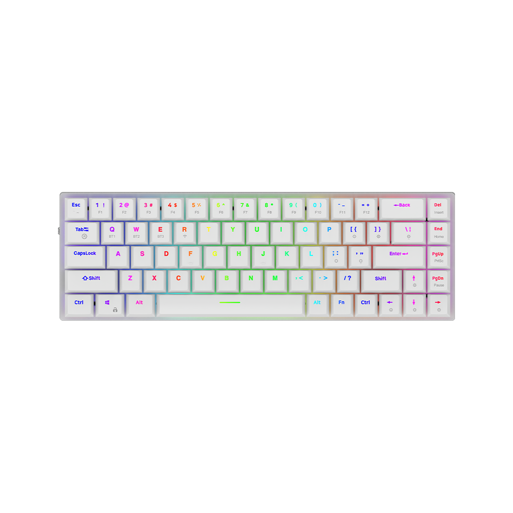 AQIRYS Klawiatura mechaniczna 65%/68 klawiszy Dual Mode: Wirelles&BT+Wired AGENA white