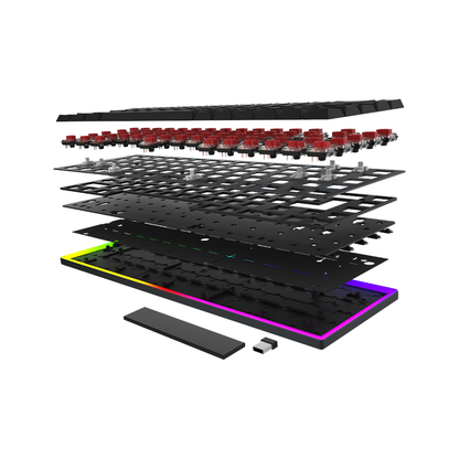 AQIRYS Klawiatura mechaniczna 65%/68 klawiszy Dual Mode: Wirelles&BT+Wired AGENA black