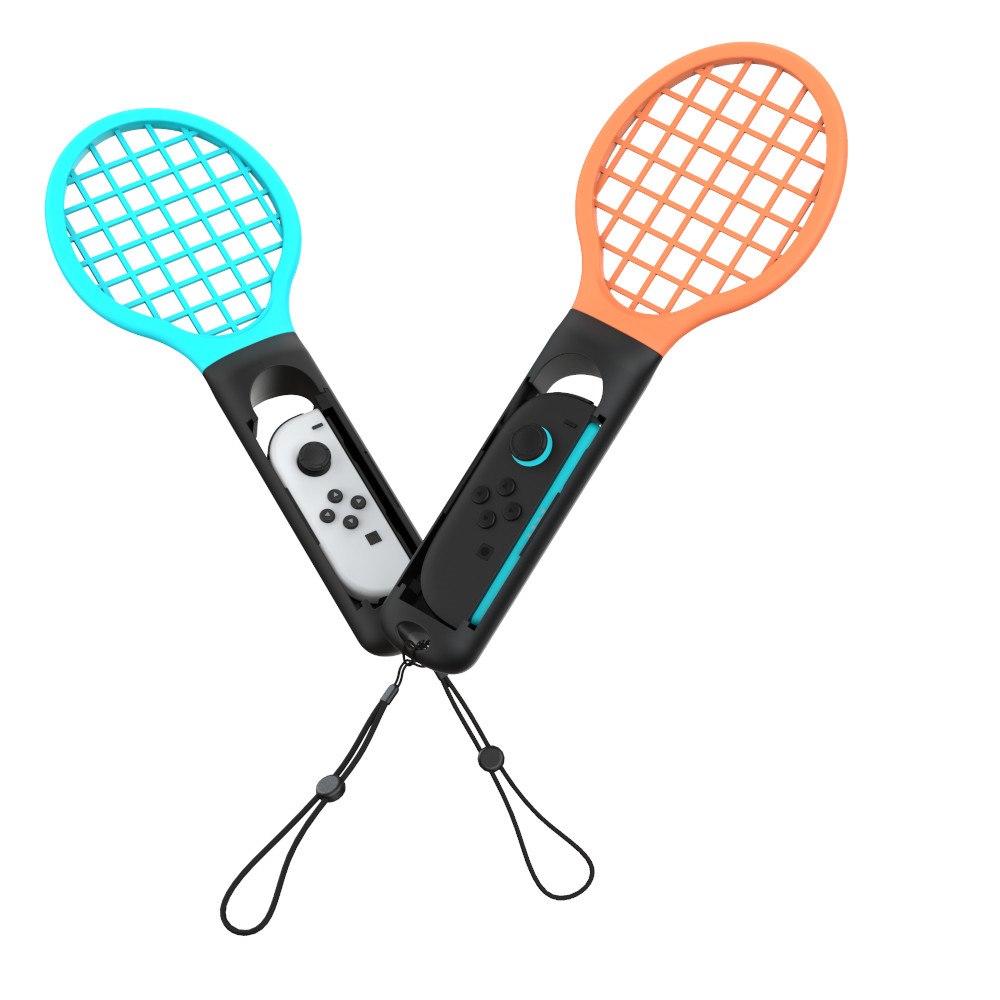 YAXO Uchwyt do Joy-Con TENNIS PRO SET do NS/NS2 Inferno Orange&Hydro Blue