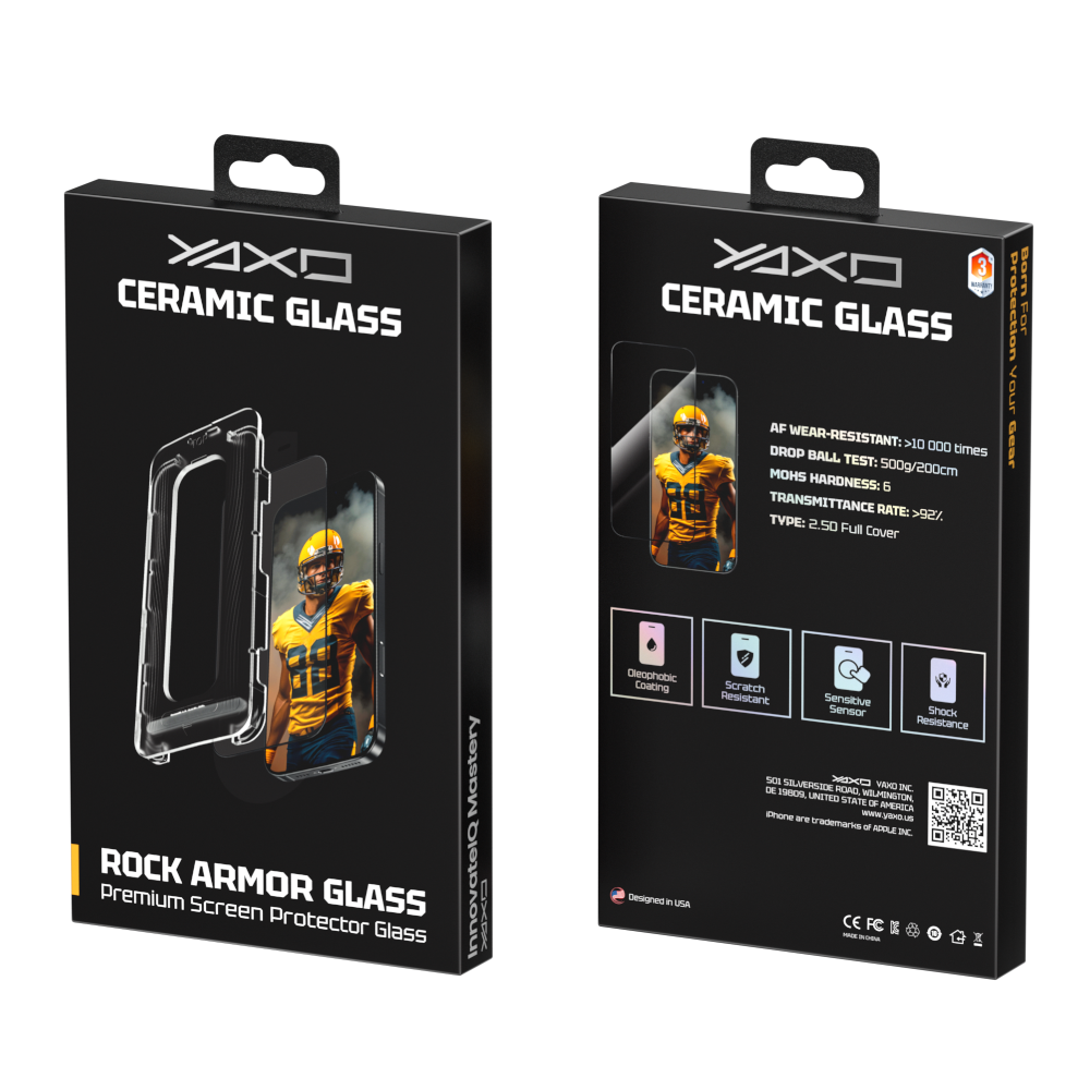 YAXO Szkło ochronne na ekran Rock Armor Glass iPhone 17
