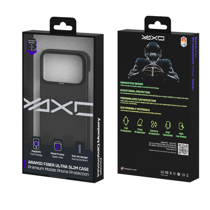 YAXO Etui na telefon Aramid Fiber Ultra Slim Case MagSafe iPhone 17 Pro Max Dusty Black