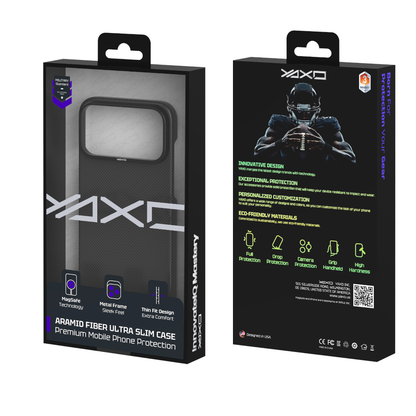 YAXO Etui na telefon Aramid Fiber Ultra Slim Case MagSafe iPhone 17 Pro Dusty Black