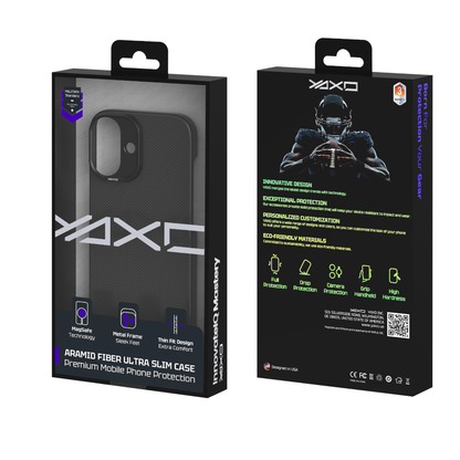 YAXO Etui na telefon Aramid Fiber Ultra Slim Case MagSafe iPhone 17 Dusty Black
