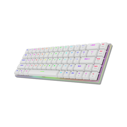 AQIRYS Klawiatura mechaniczna 65%/68 klawiszy Dual Mode: Wirelles&BT+Wired AGENA white
