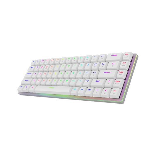 AQIRYS Klawiatura mechaniczna 65%/68 klawiszy Dual Mode: Wirelles&BT+Wired AGENA white