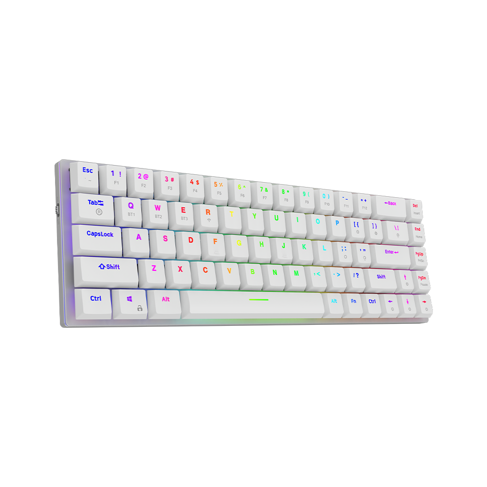 AQIRYS Klawiatura mechaniczna 65%/68 klawiszy Dual Mode: Wirelles&BT+Wired AGENA white