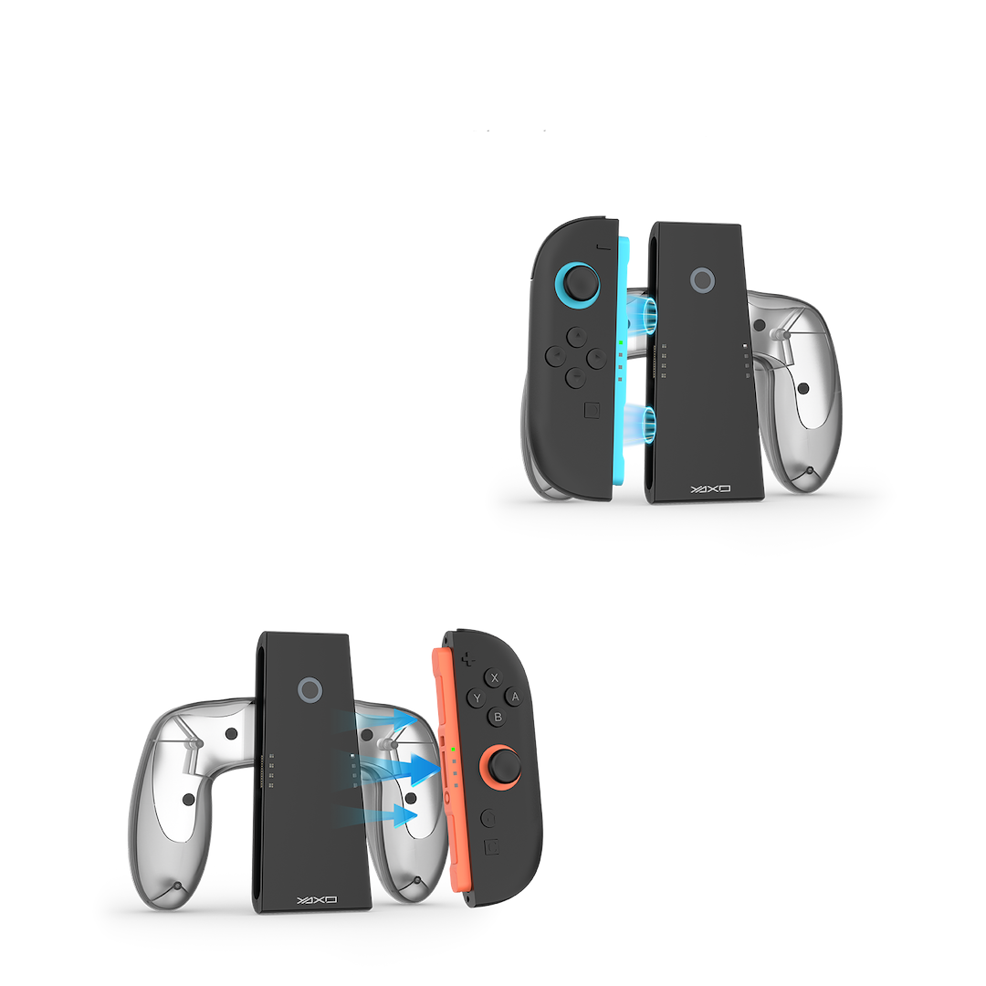 YAXO Uchwyt do Joy-Con z funkcją ładowania CHARGE GRIP SET do NS2 Techno Black