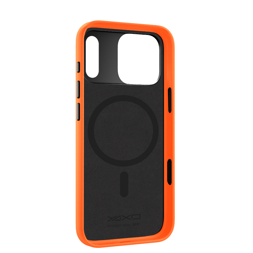 YAXO Etui na telefon Leather Gear Slim Case MagSafe iPhone 17 Pro Magma Orange