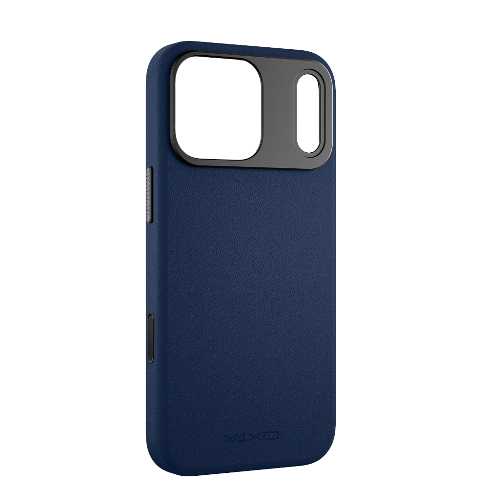 YAXO Etui na telefon Leather Gear Slim Case MagSafe iPhone 17 Pro Dusky Blue