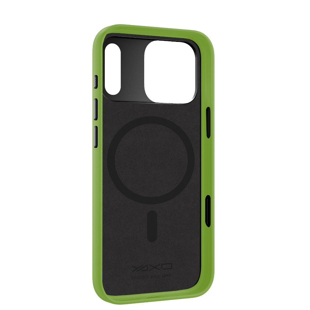 YAXO Etui na telefon Leather Gear Slim Case MagSafe iPhone 17 Pro Tropic Green