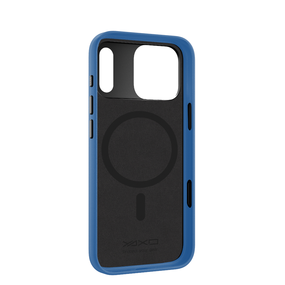 YAXO Etui na telefon Leather Gear Slim Case MagSafe iPhone 17 Pro Max Electric Blue